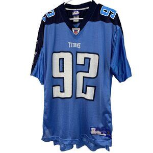 Reebok NFL Tennessee Titans #92 Haynesworth Jersey Mens Large Blue EUC 7557